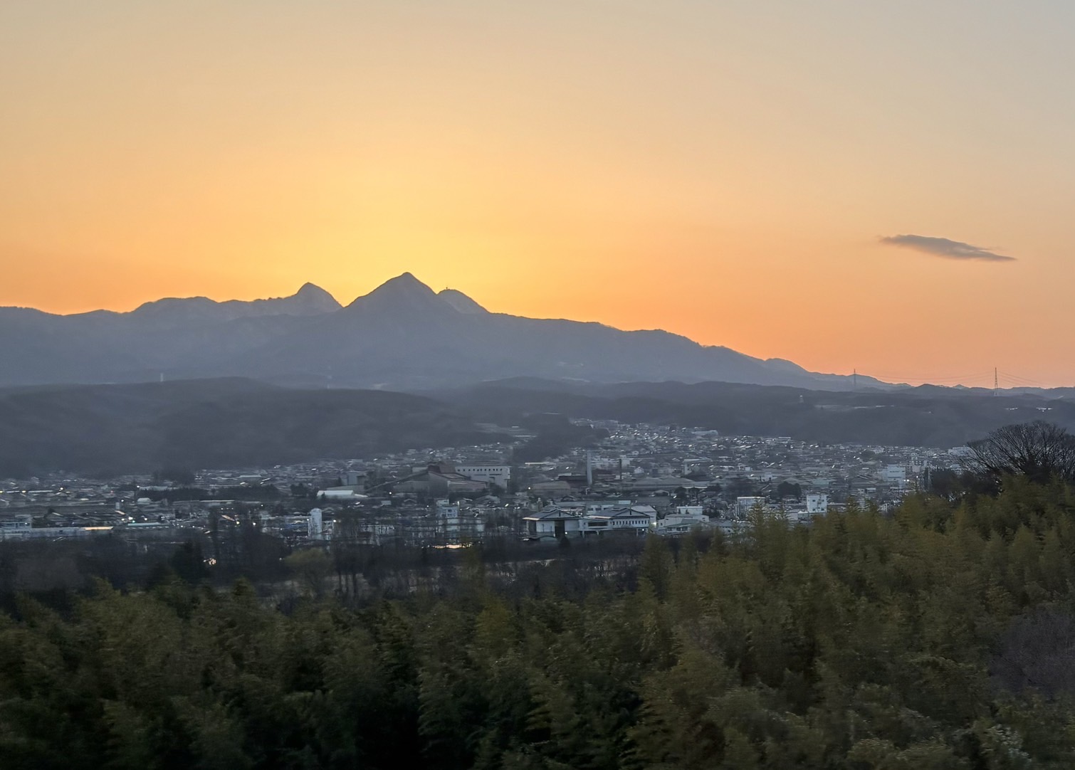 関東平野入口夕方